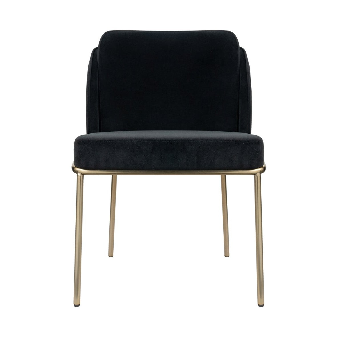 Angelo Dining Chair – Black Velvet with Gold Legs