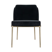 Angelo Dining Chair – Black Velvet with Gold Legs