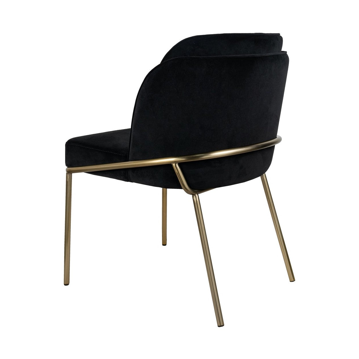 Angelo Dining Chair – Black Velvet with Gold Legs