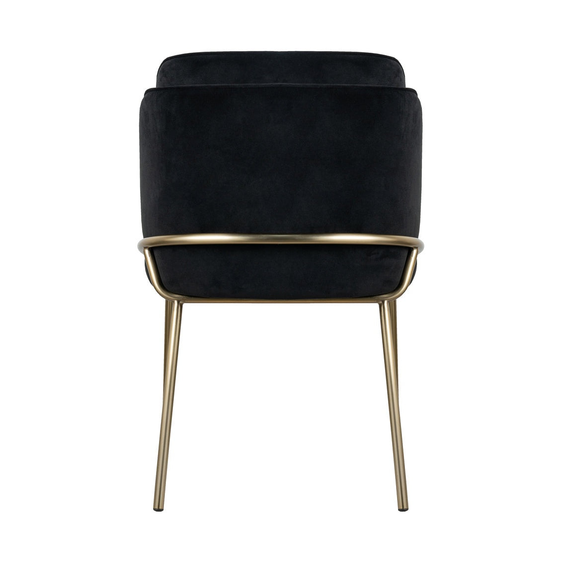 Angelo Dining Chair – Black Velvet with Gold Legs