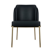 Angelo Dining Chair – Black PU with Gold Legs