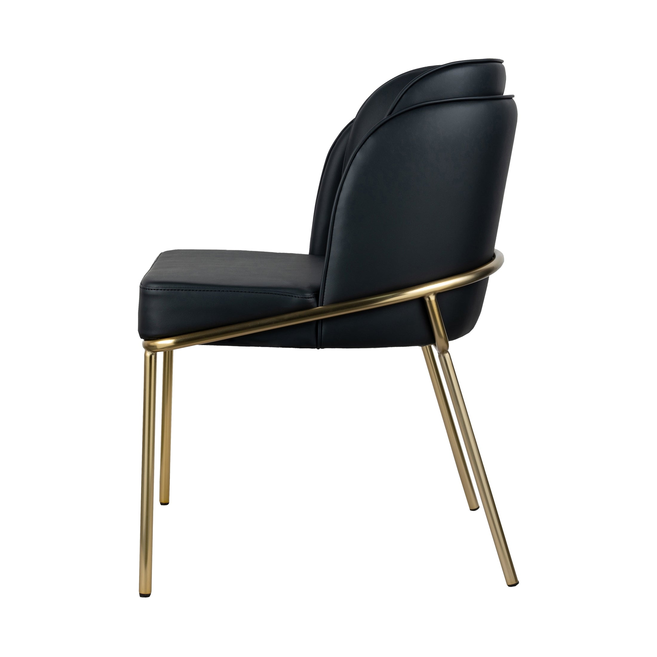 Angelo Dining Chair – Black PU with Gold Legs