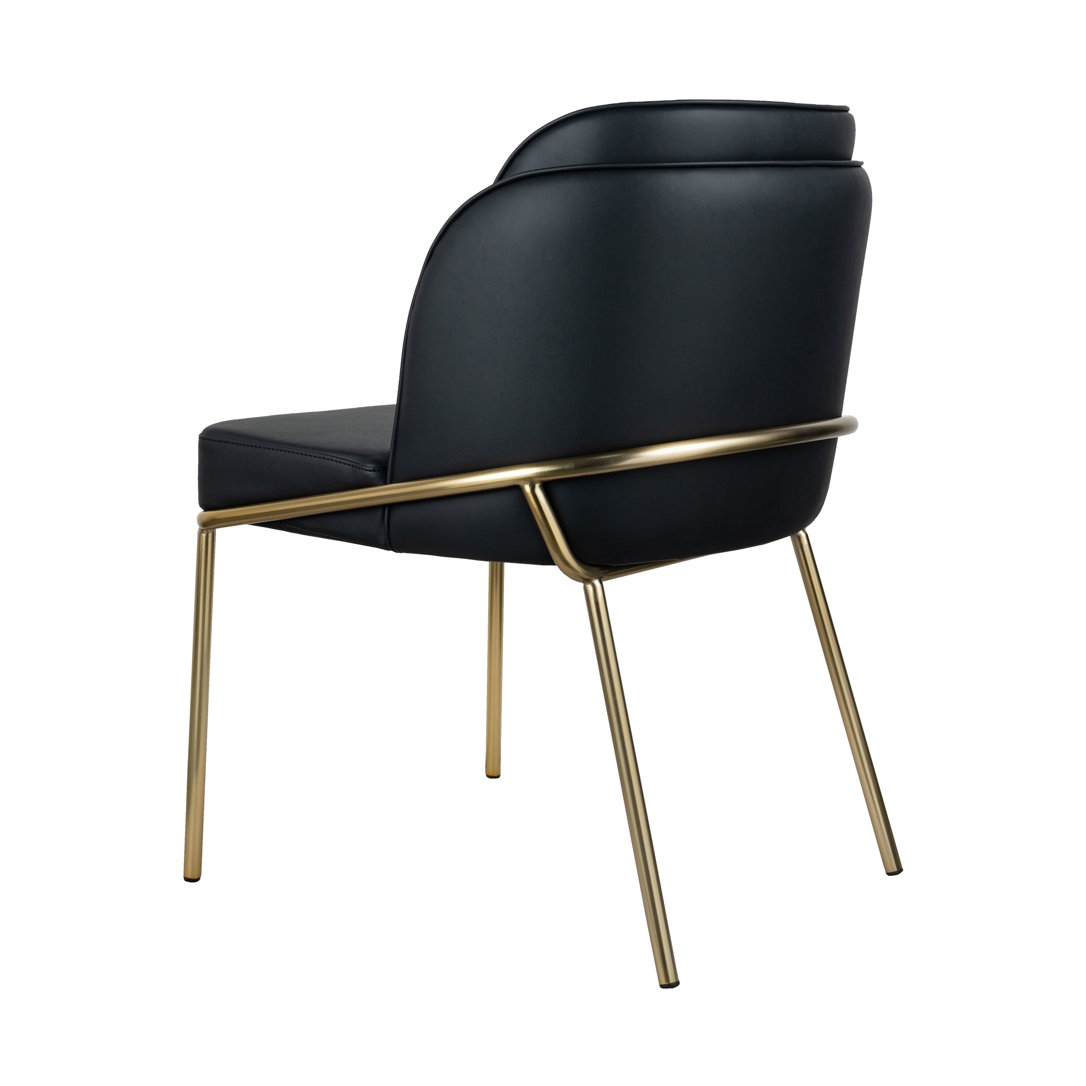 Angelo Dining Chair – Black PU with Gold Legs