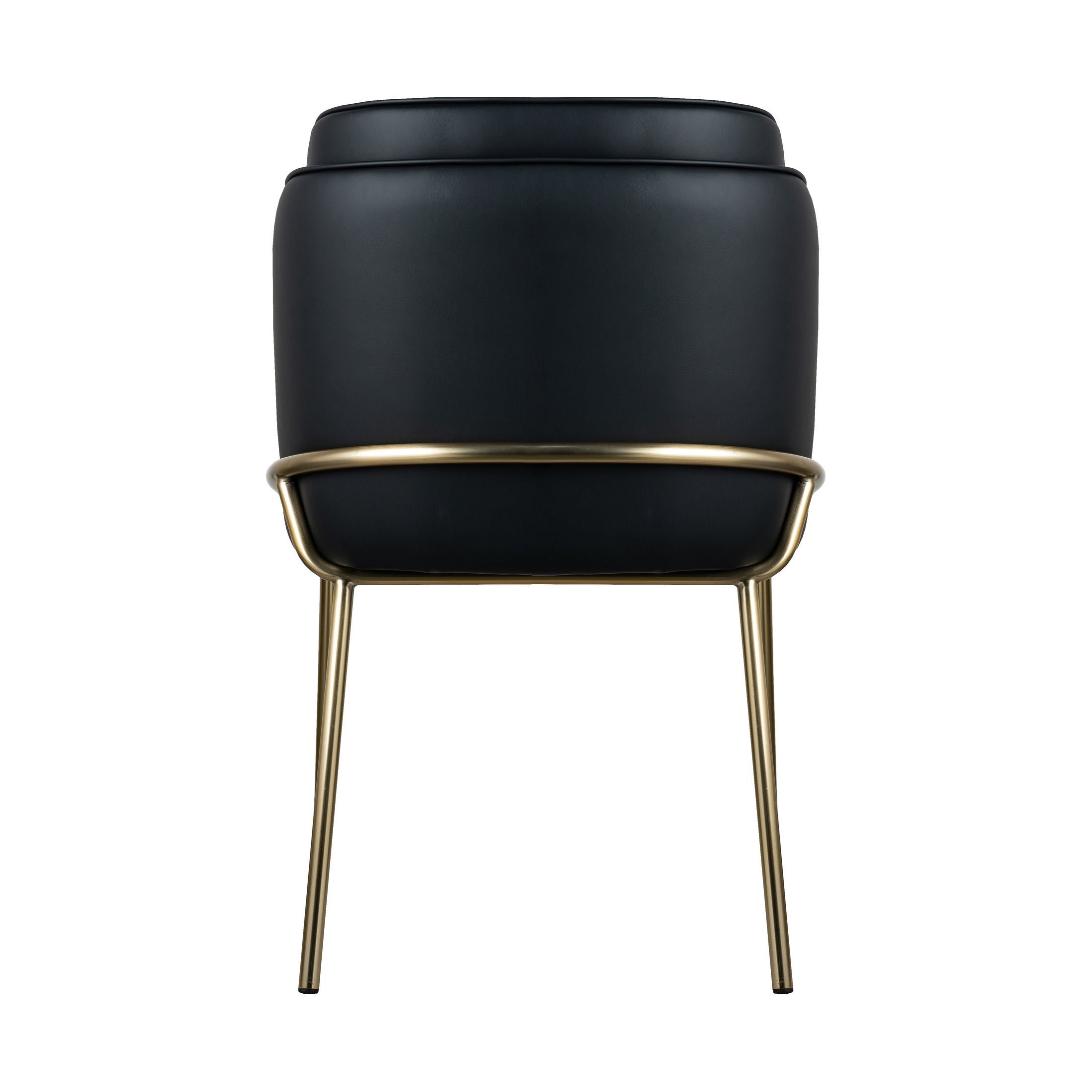 Angelo Dining Chair – Black PU with Gold Legs
