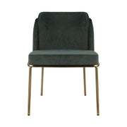 Angelo Dining Chair – Premium Green Velvet with Gold Legs