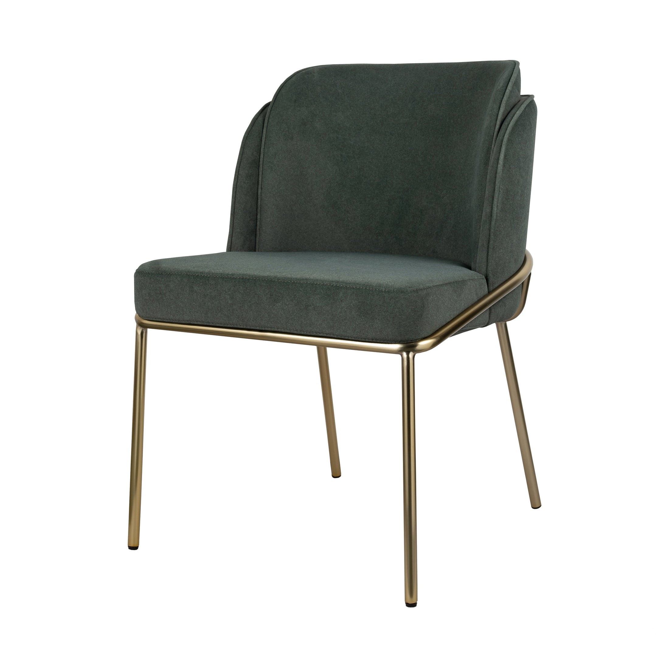 Angelo Dining Chair – Premium Green Velvet with Gold Legs