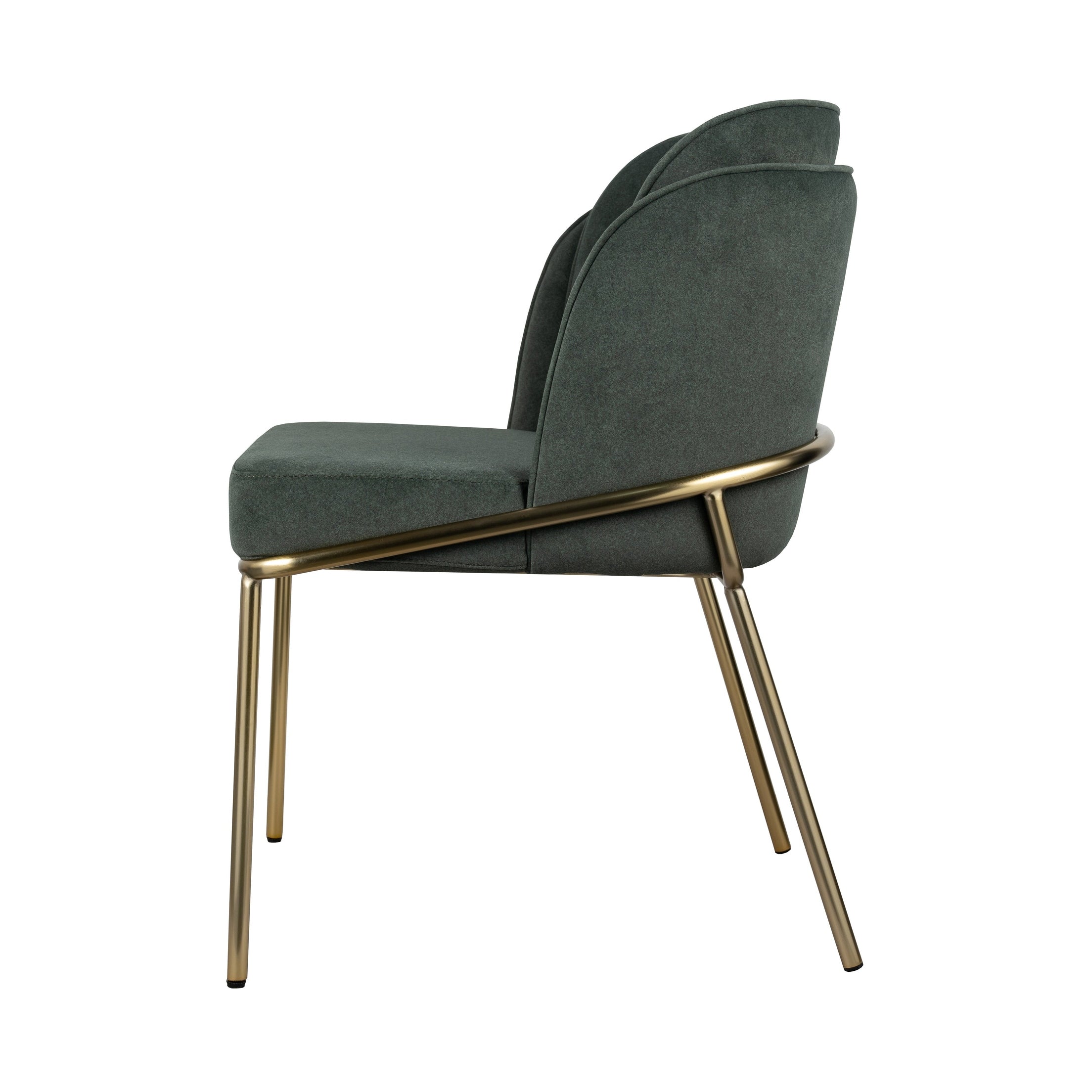 Angelo Dining Chair – Premium Green Velvet with Gold Legs