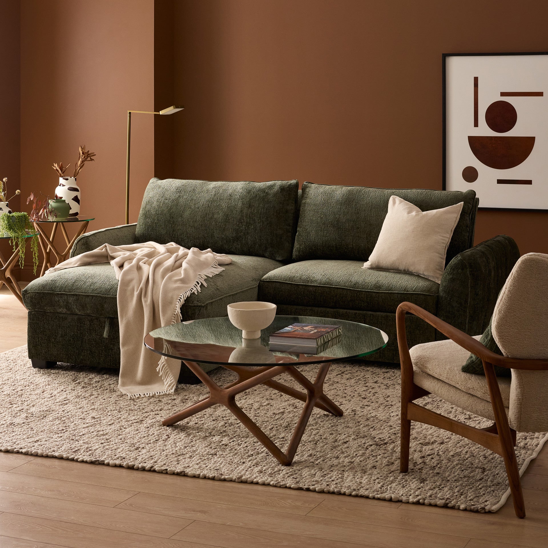 Cassey Pullout Sleeper Sectional with  Storage Chaise