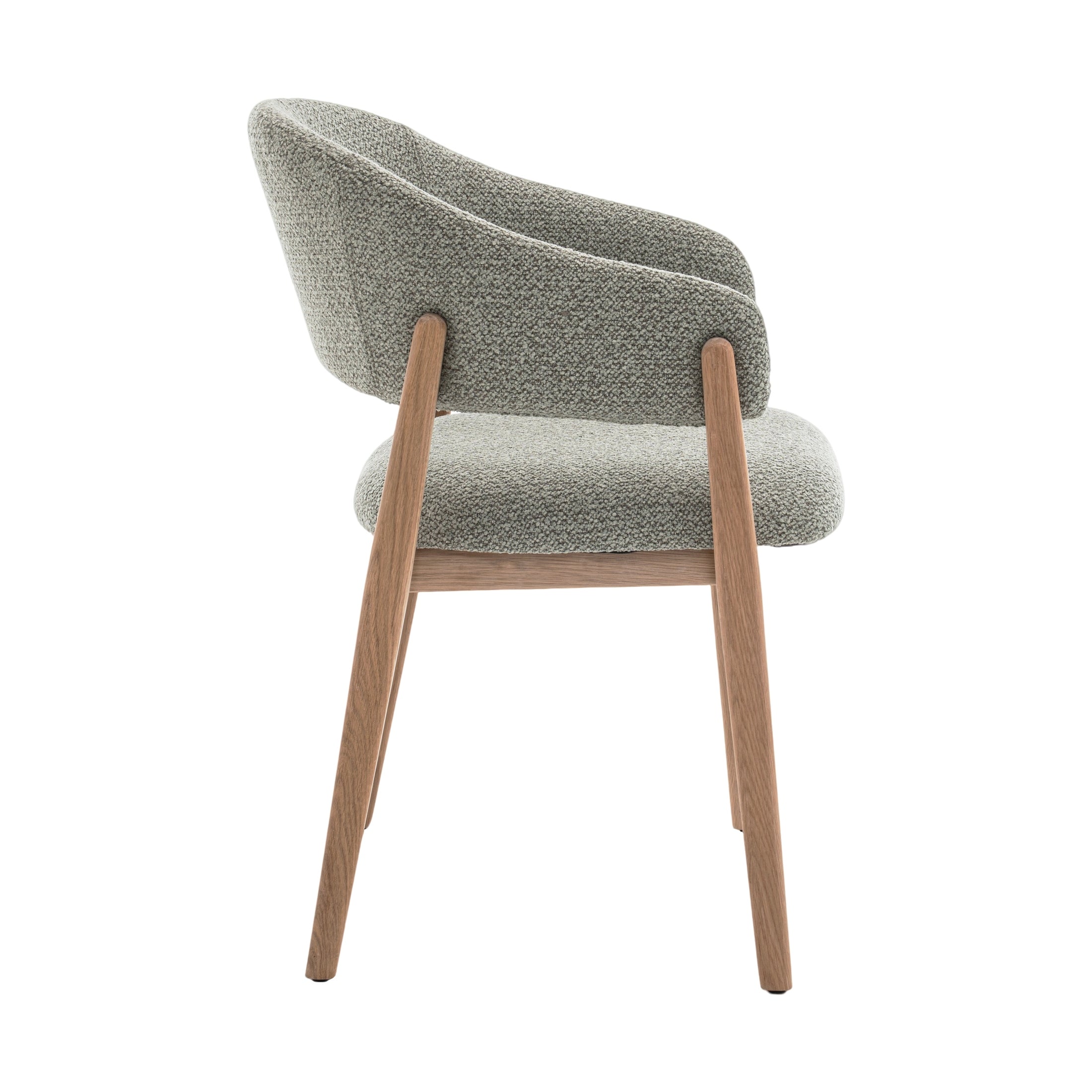 Brina Dining Chair – Mint Green Upholstery & Natural Wood Frame