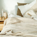 Lina Linen Queen Duvet Set, Ivory