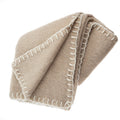 Blanket Stitch Wool Blend Throw Oat