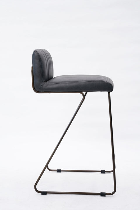 Bourke Counter Height Stool with Dark Grey Fabric Seat