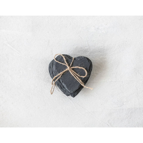 Slate Heart Coasters - Set of 4