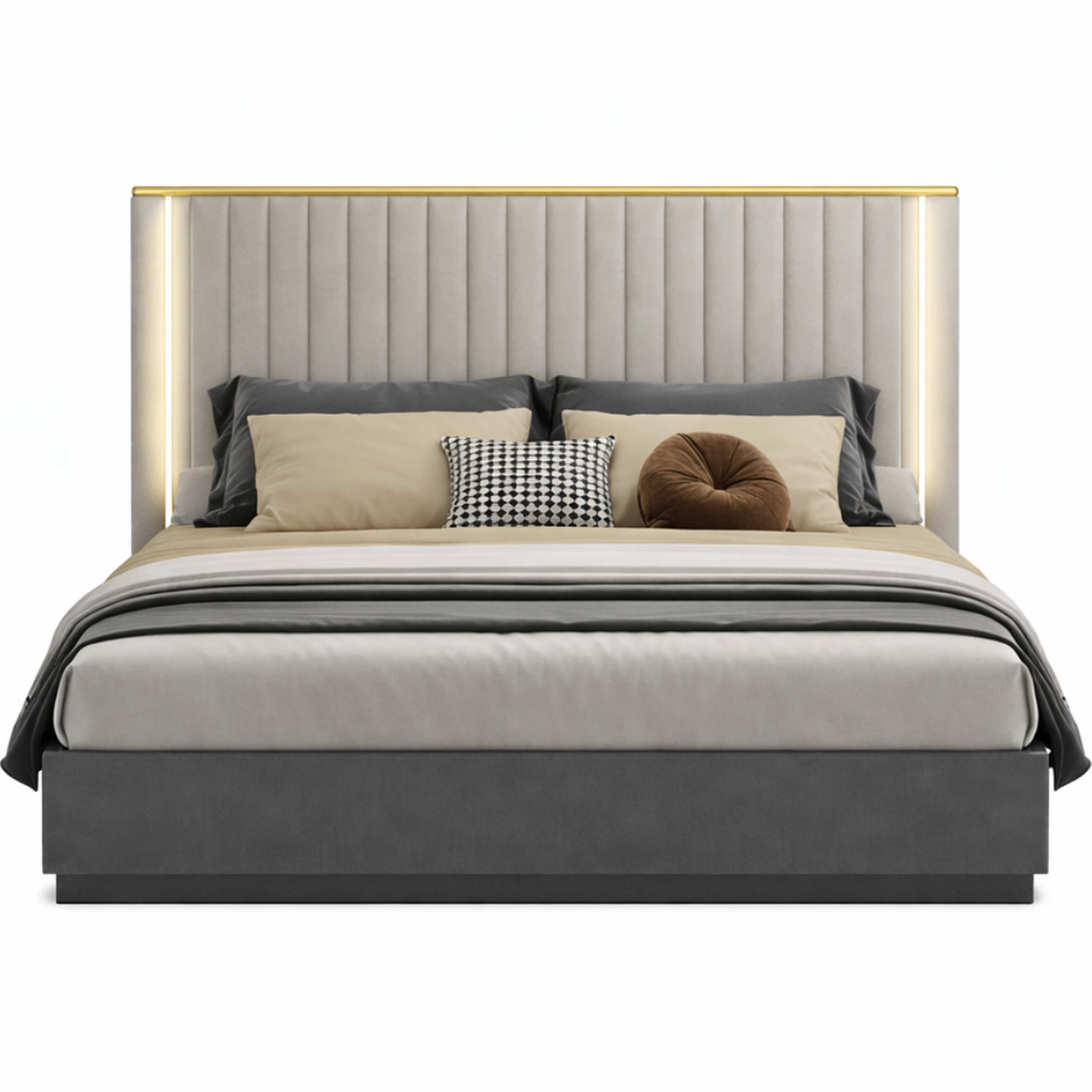Evelyn Graphite Lift-up Storage Bed