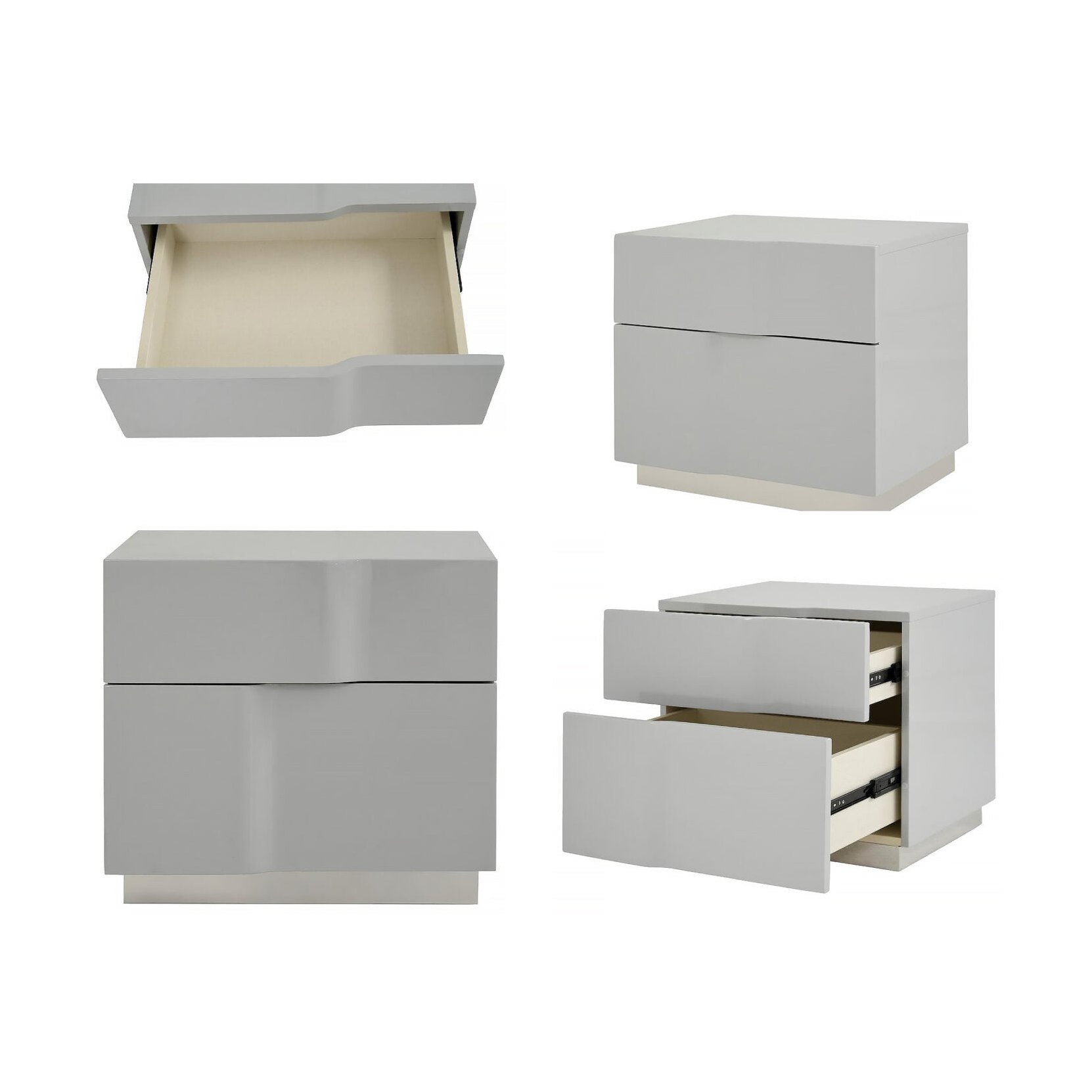 Janice Night Stand - Cool Grey