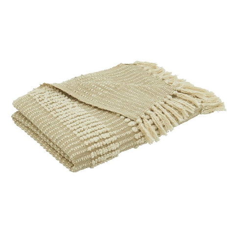 Woven Stripe Throw Blanket - Natural