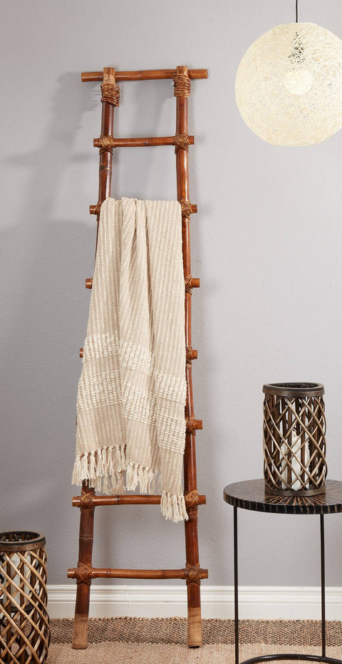 Woven Stripe Throw Blanket - Natural