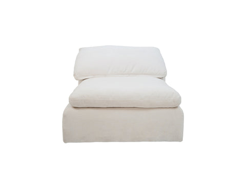 Alex Modular Premium Fabric Armless Chair - White