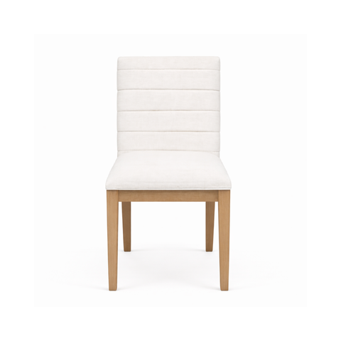 Sumire Solid Wood Dining Chair in Ginger and Natural Linen