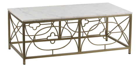 FLOOR MODEL Catherine Coffee Table Gold with Marble top