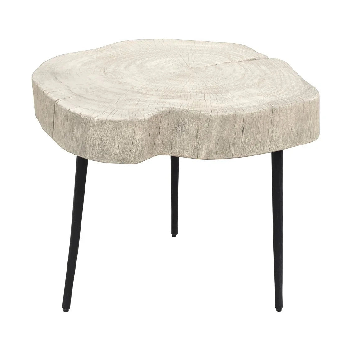 Torvis Trunk Side Table - White Washed