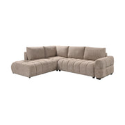 Tobia Pull-Out Sleeper Sectional with Storage Chaise – Taupe
