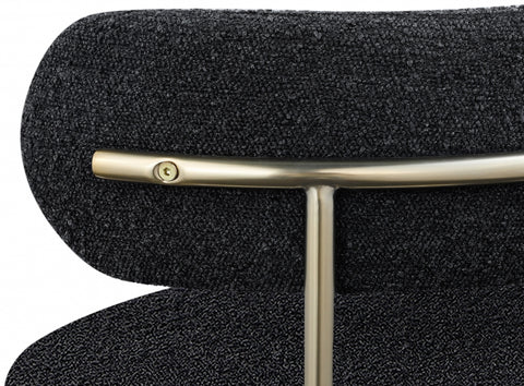 Ronda Boucle Fabric Dining Chair Brushed Brass - Black