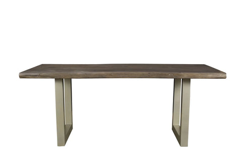 TAJ Large Dining Table - Vinegar Matte Top/ U Tube Metal Base