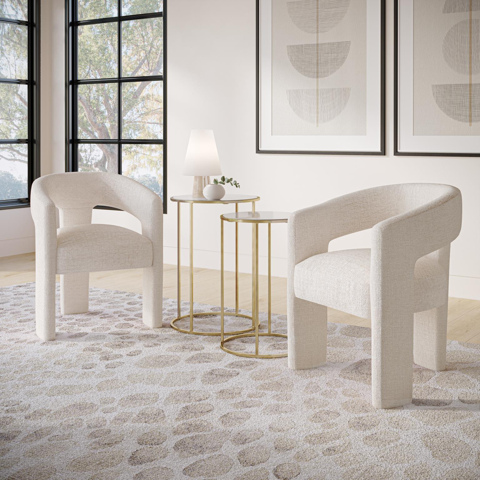 Gwen Open-Back Upholstered Chair - Natural