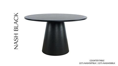 Nash 50" Round Dining Table Black