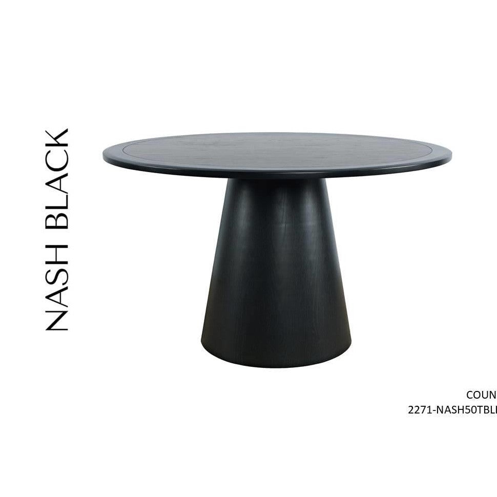 Nash 50" Round Dining Table - Black