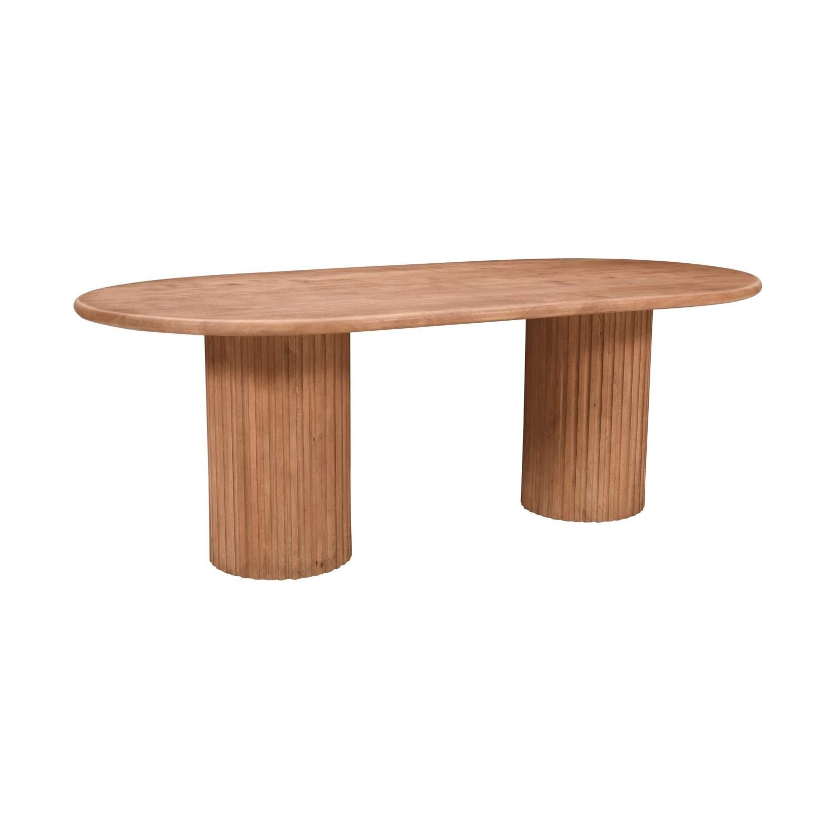 Breck 84" Double Pedestal Dining Table – Natural Oak