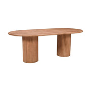 Breck 84" Double Pedestal Dining Table – Natural Oak