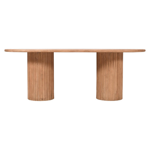 Breck 84" Double Pedestal Dining Table – Natural Oak