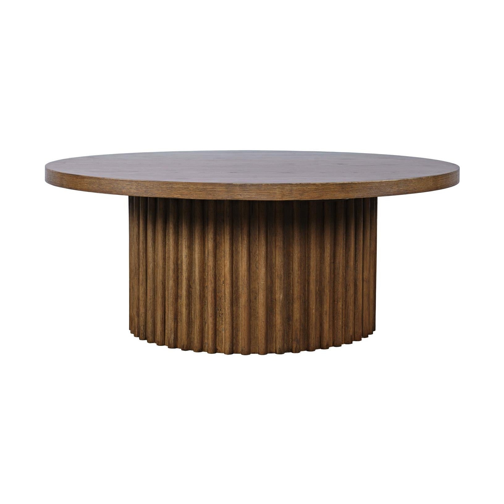 Auden 40" Round Fluted Coffee Table – Chestnut