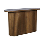 Auden Fluted Oak Sofa Table – Chestnut