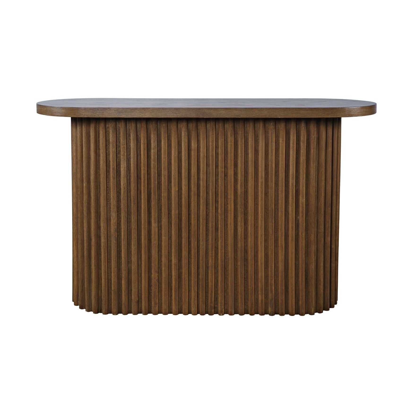 Auden Fluted Oak Sofa Table – Chestnut