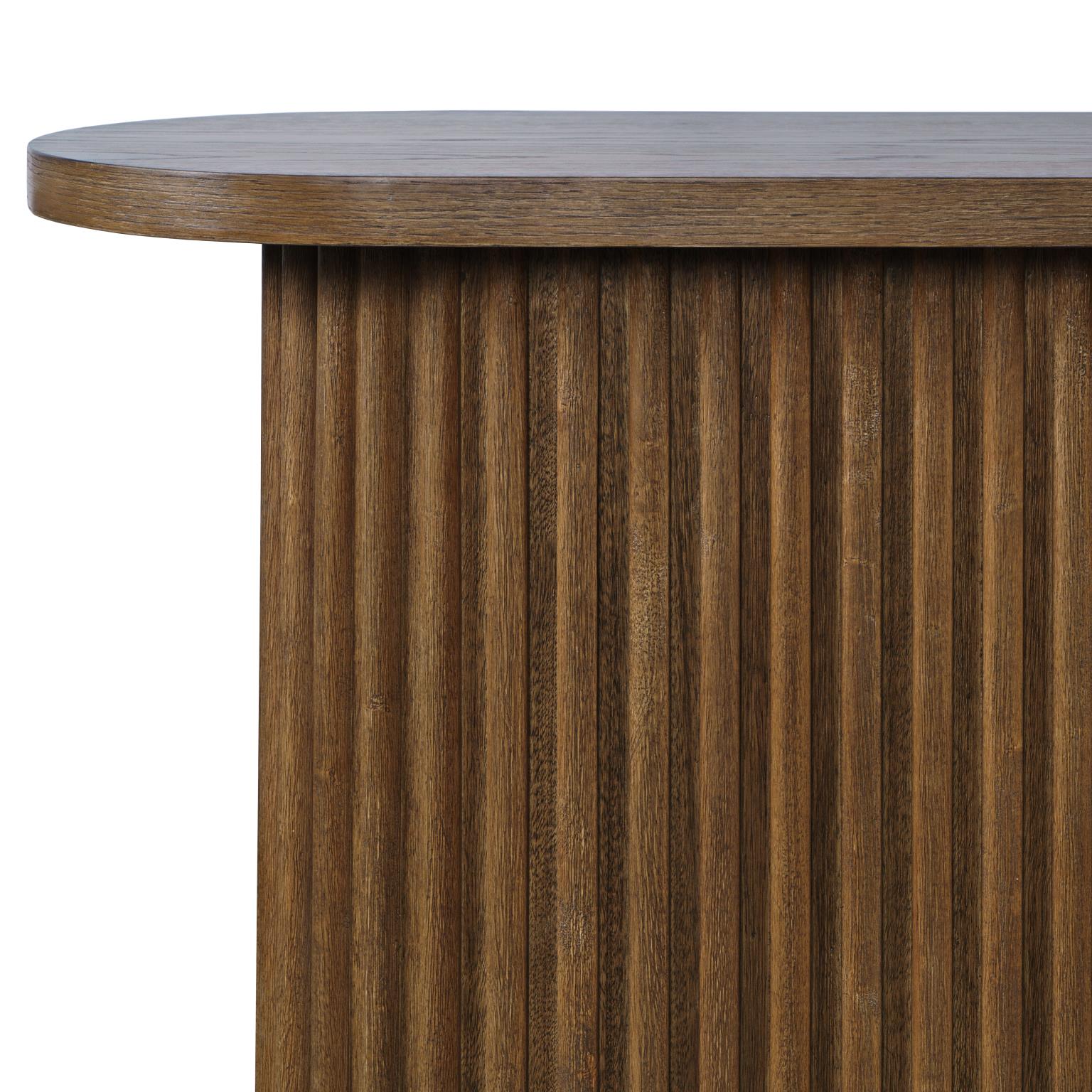 Auden Fluted Oak Sofa Table – Chestnut