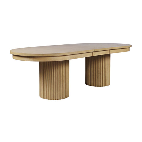 Auden 101" Double Pedestal Dining Table – Natural Oak Finish