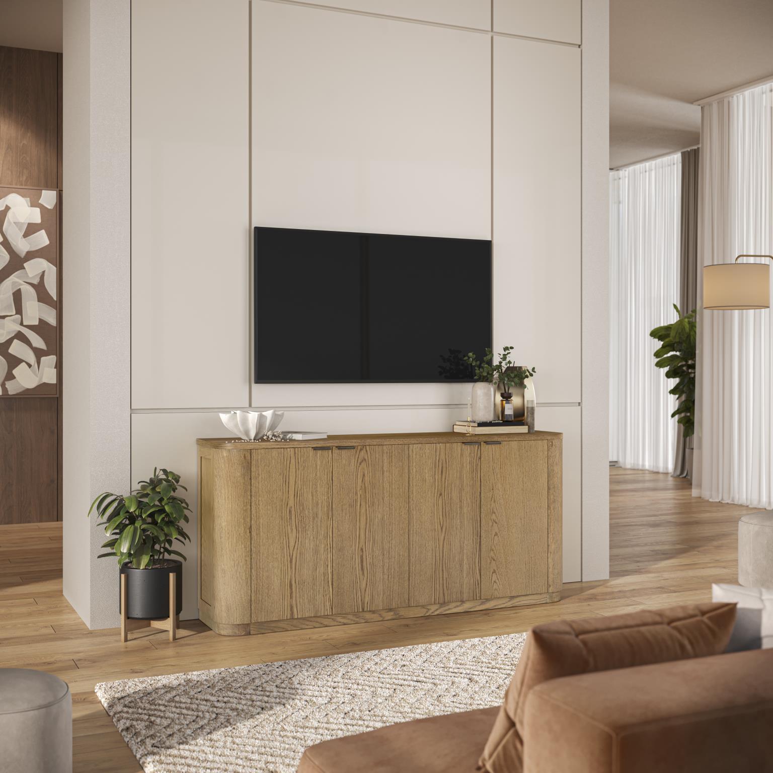 Janzen 68" Oak Storage Console – Cascade Oak