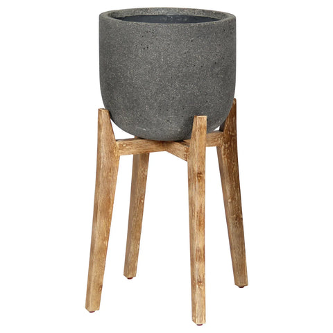 Patio Round Standing Pot - Stone
