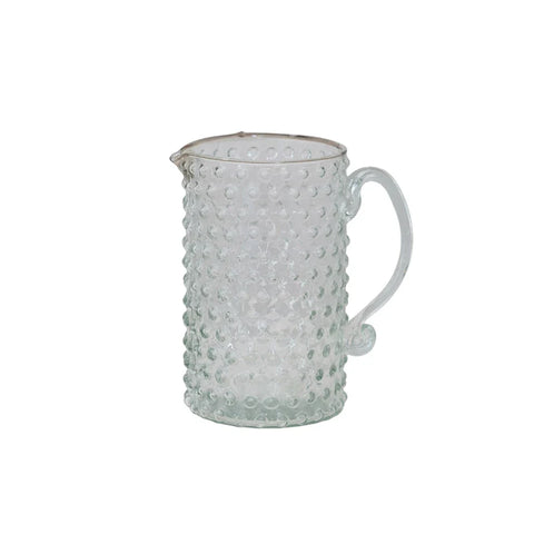 Hand-Blown Glass Hobnail Pitcher - 42 oz.