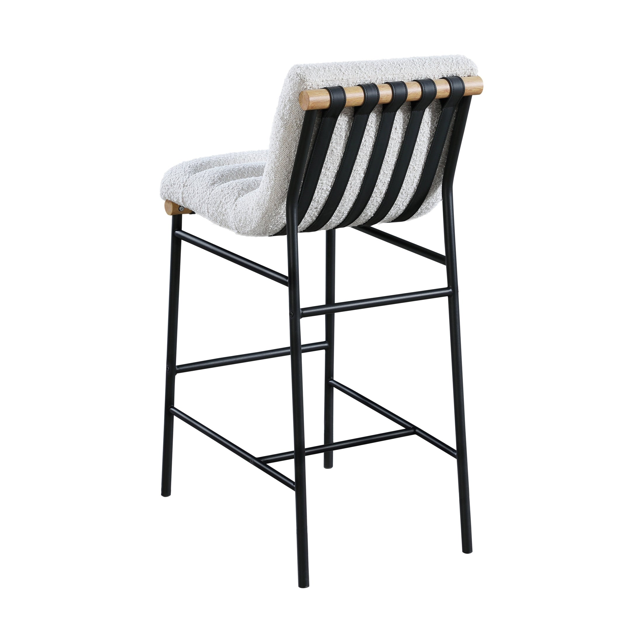 Ryna Boucle Fabric Counter Stool - Cream