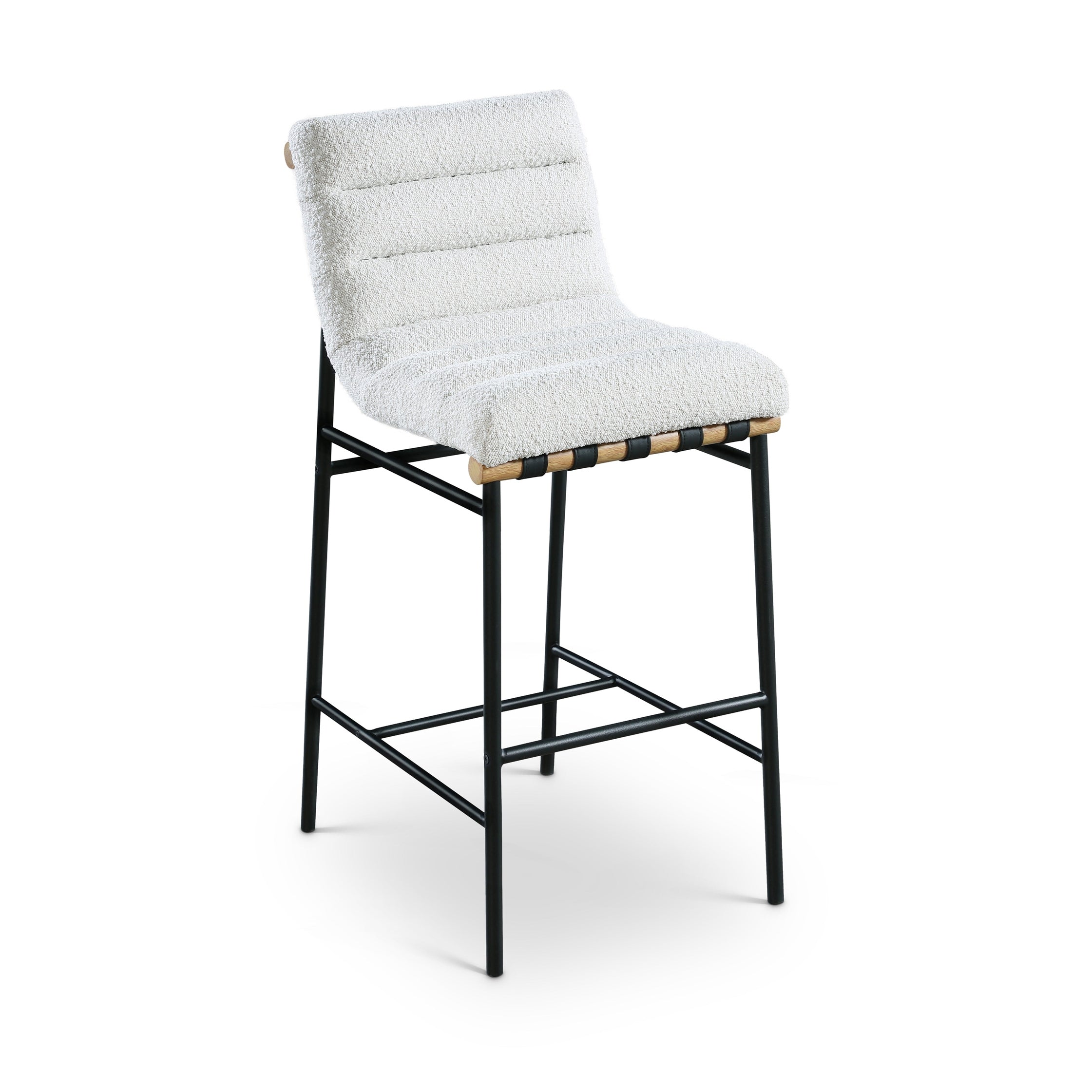 Ryna Boucle Fabric Counter Stool - Cream