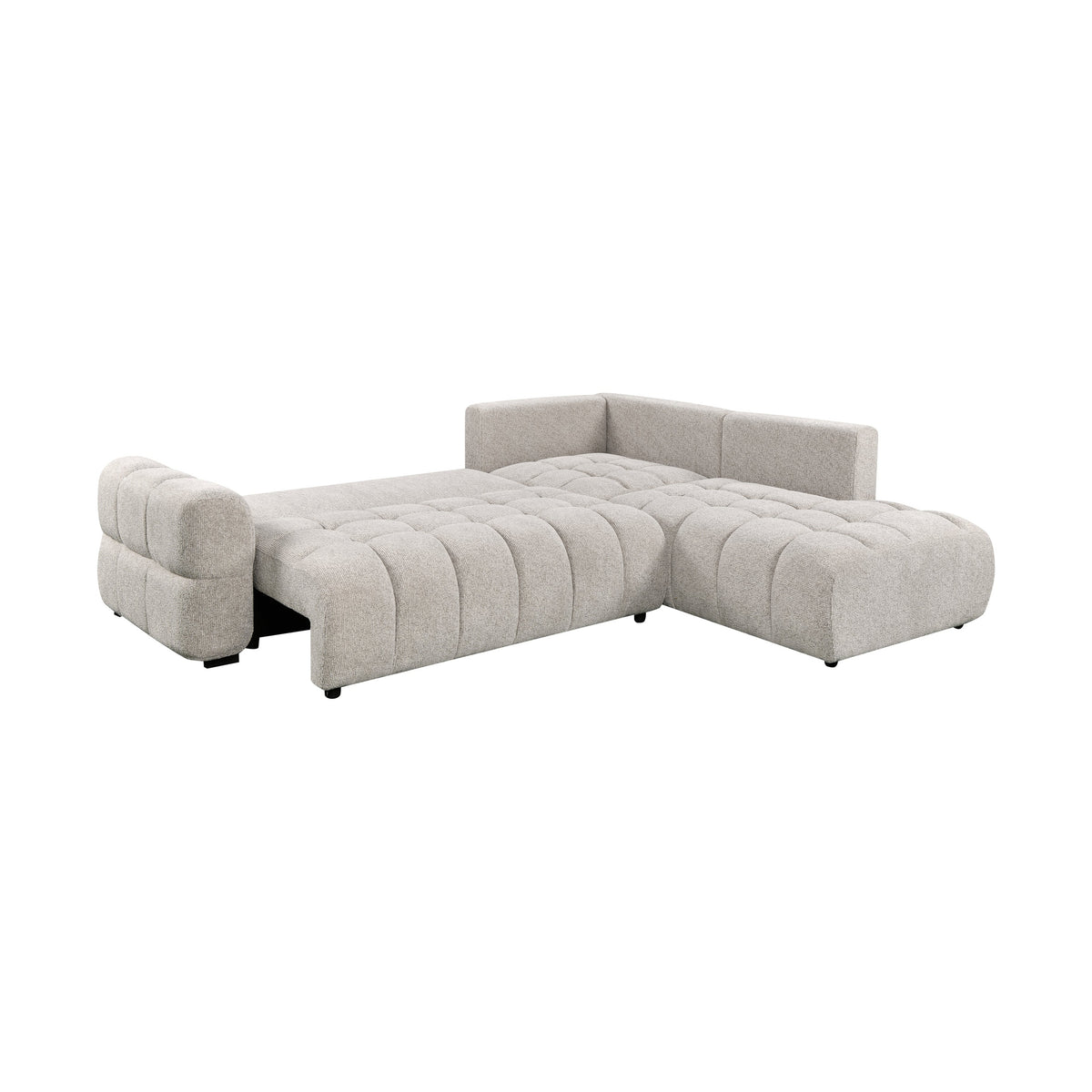 Tobia Pull-Out Sleeper Sectional with Storage Chaise – Oatmeal