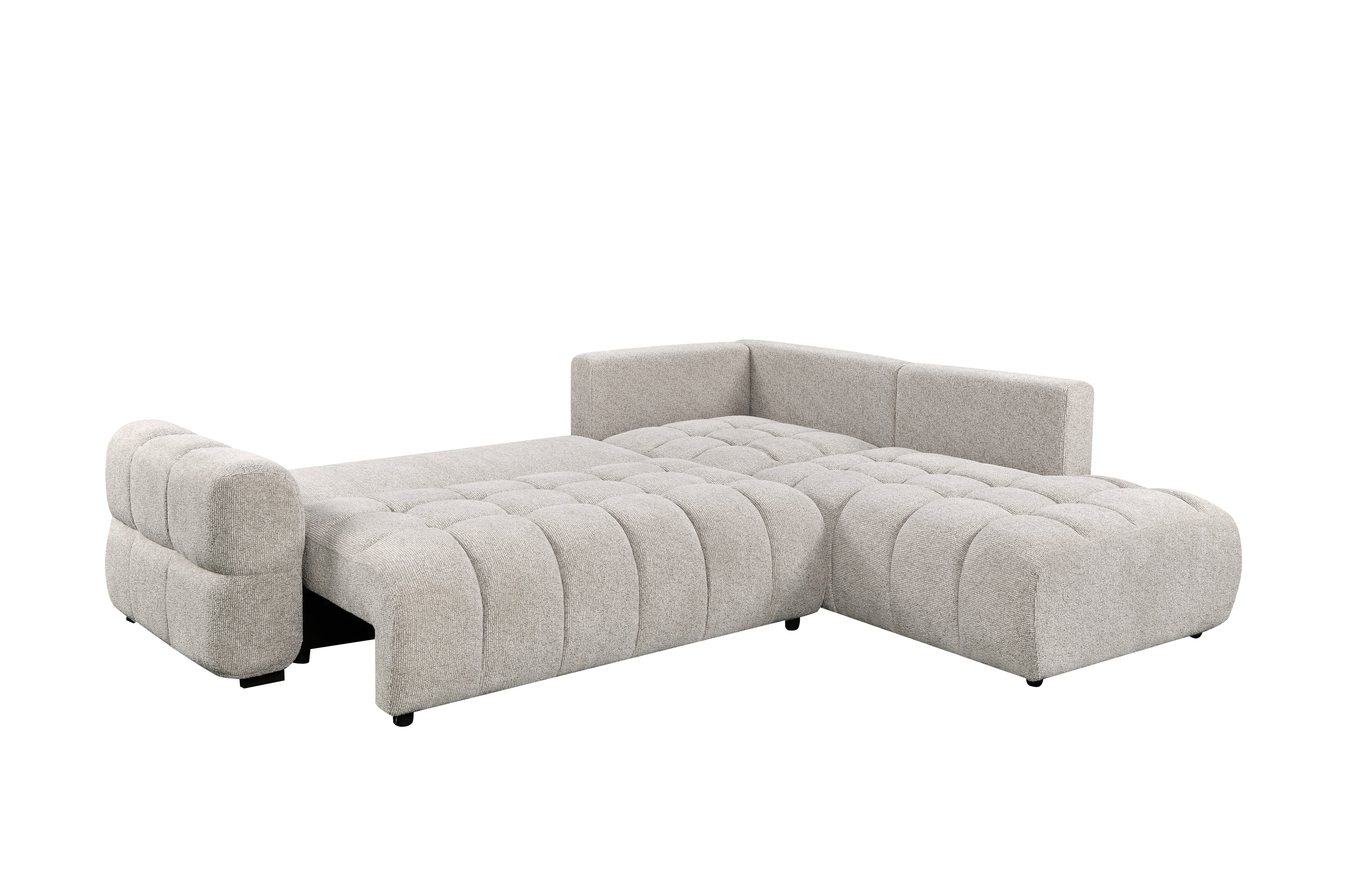 Tobia Pull-Out Sleeper Sectional with Storage Chaise – Oatmeal