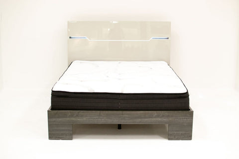 Benson Grey/ Brown Glossy Finish King Bed With Storage