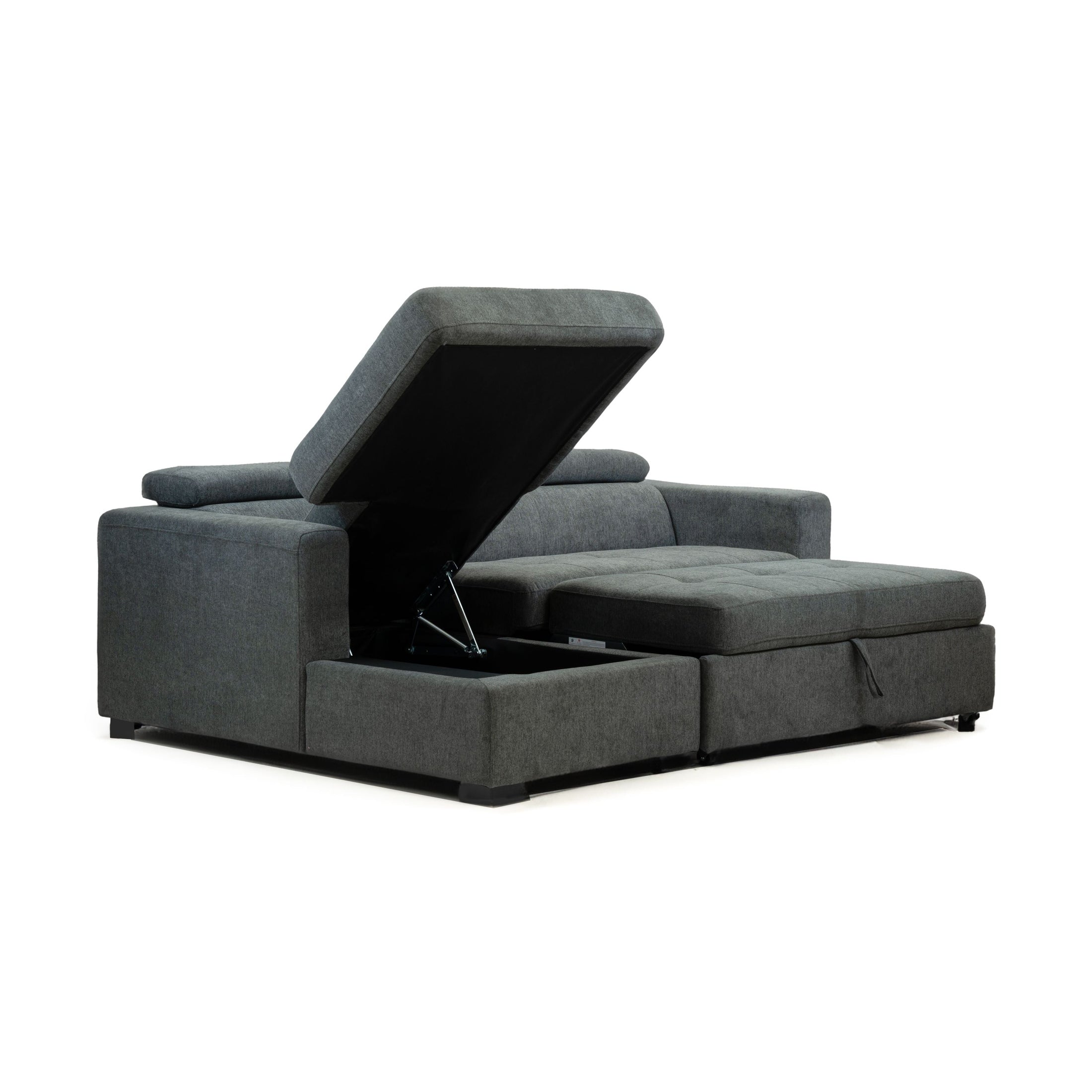 Randall Sleeper Sectional - Fabric - Ramy Charcoal Right Chaise