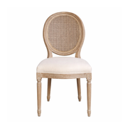 Melwynn Dining Chair w/ Cane Back Antique Linen