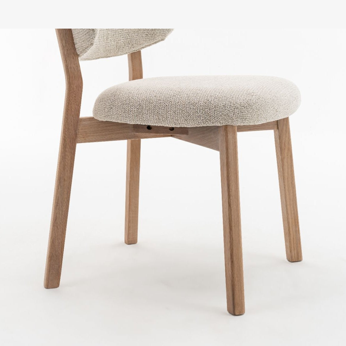 Milena Dining Chair – Upholstered Seat with Oak Wood Frame